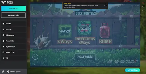 Duck Hunters slot játék kaszinóban Duck Hunters nyerőgép demó módban